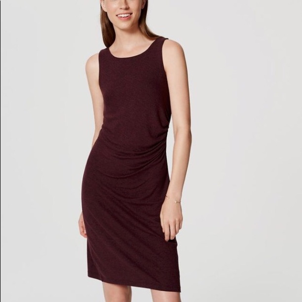 LOFT side shirred sheath dress